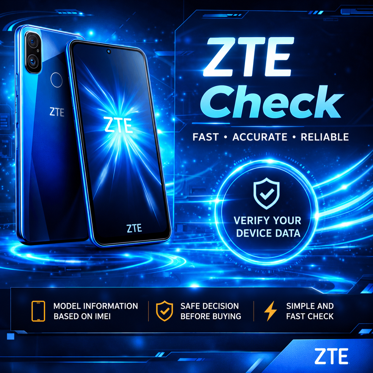 Verificação de telemóvel ZTE · Nubia · Redmagic por IMEI – dados do dispositivo